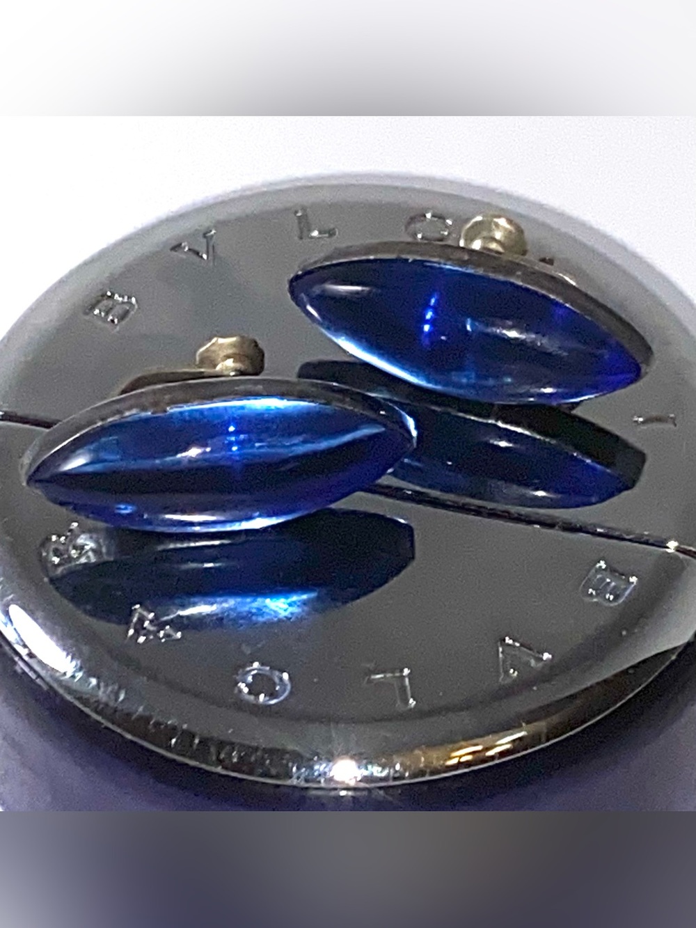 Vintage 925 Sterling Silver Blue Glass Screw Back Earrings - Picture 2 of 12